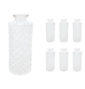 Kleine Vaas Voor Tafeldecoratie Handgemaakte Glazen Vazen voor Bloemen, 12 Stuks / 4 Sets Doorzichtige Vintage Vazen ​​met Knoppen Esthetische Minivazenset Voor Kawaii Woonkamerinrichting