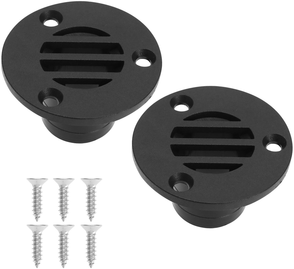 2pcs Drainage Floor Drainage 50x30mm Nylon Floor Drainage Drainage Pipe Marine Deck Drainage Floor Drainage For Yachts Kayaks Deck Drainage Holes Black