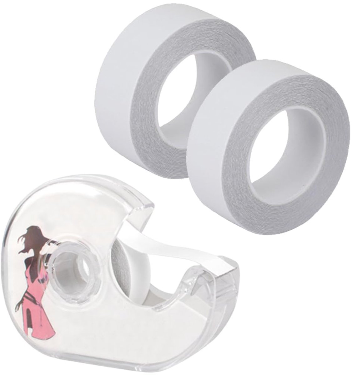 2 Rolls Fashion Tape Body Double-Sided Adhesive Tape Transparent Clothing Tape for Bra Straps Dress Women's Clothing Accessories with 1 Dispenser 5M