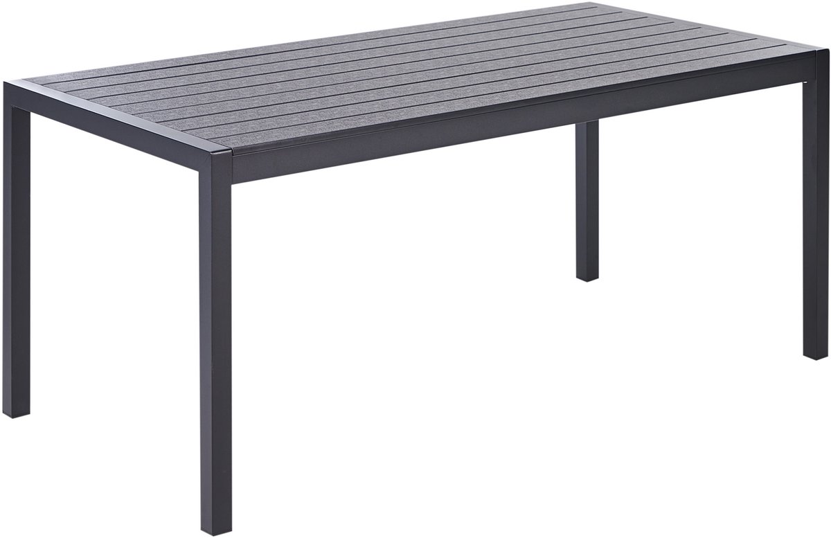 VERNIO - Tuintafel - Zwart - 90 x 180 cm - Aluminium
