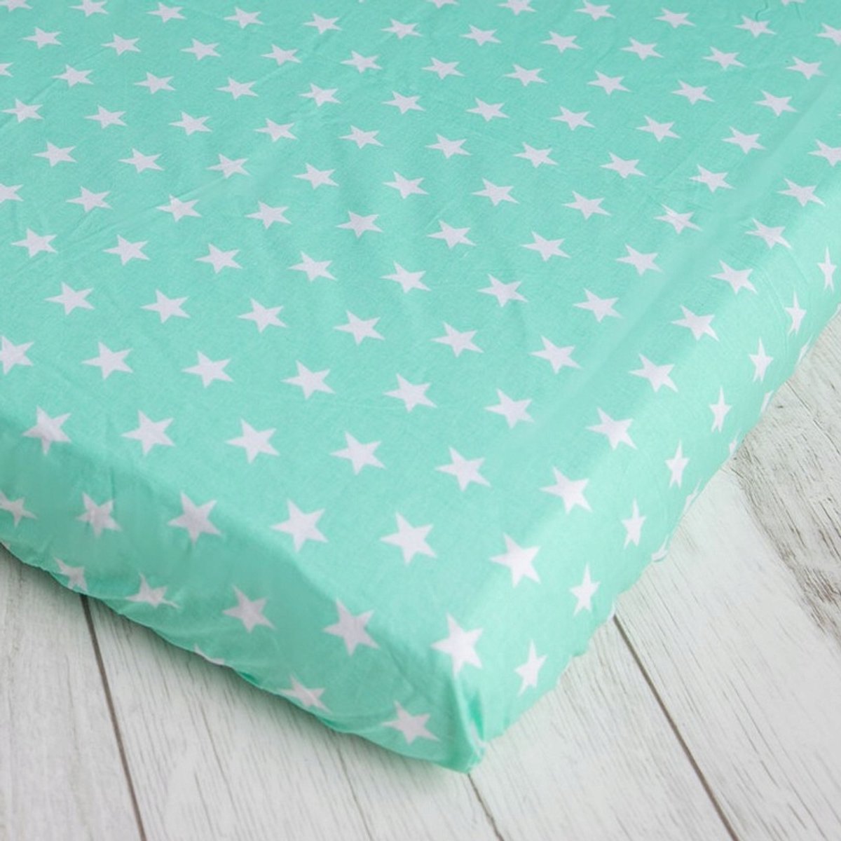 Laken met elastiek 90x160 cm, 100% katoen, sterrenprint