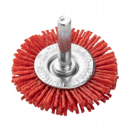 SALI 10 stuks nylon filament schuurborstels met 6,35 mm zeskantschacht, 4 maten nylon borstels voor het verwijderen van roest en lakcorrosie