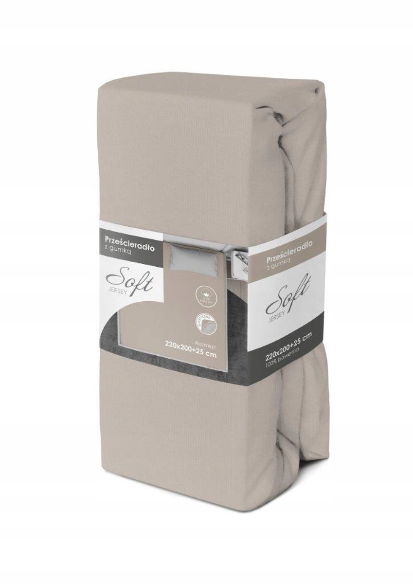 Jersey Hoeslaken Zacht 220x200 Grijs - Max 25cm Matrasdikte