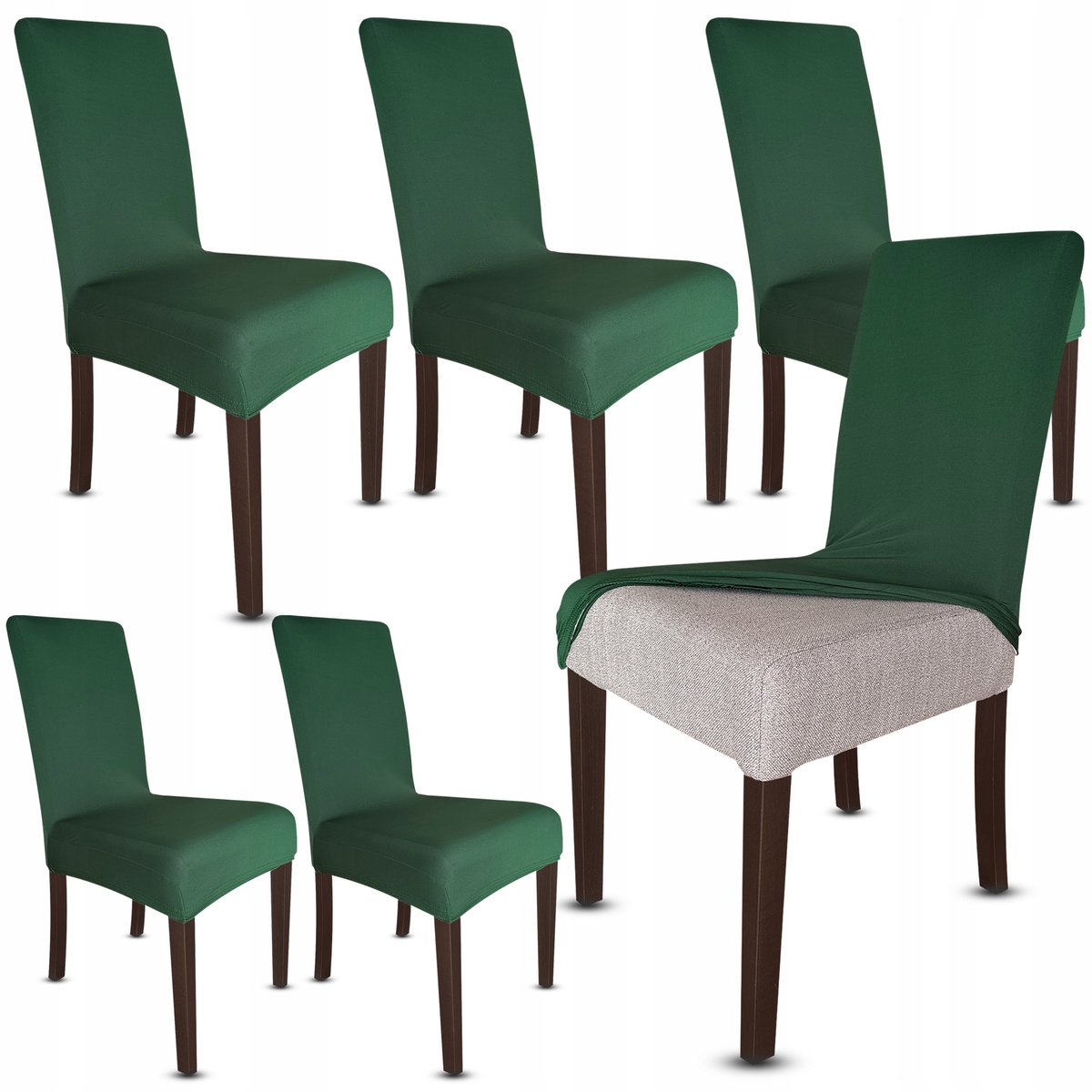 Universele Stoelhoes 6 Stuks - Flesgroen, Elastisch & Wasbaar