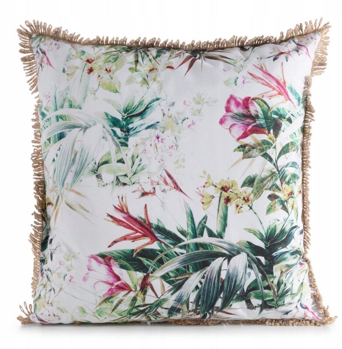 Waterdichte Sierkussenhoes Tuin 45x45cm Wit Bloemen