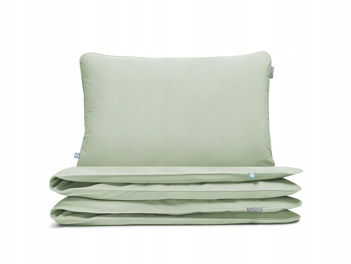 Basic Pistache Katoenen Dekbedovertrek Set 100x135cm + 60x40cm