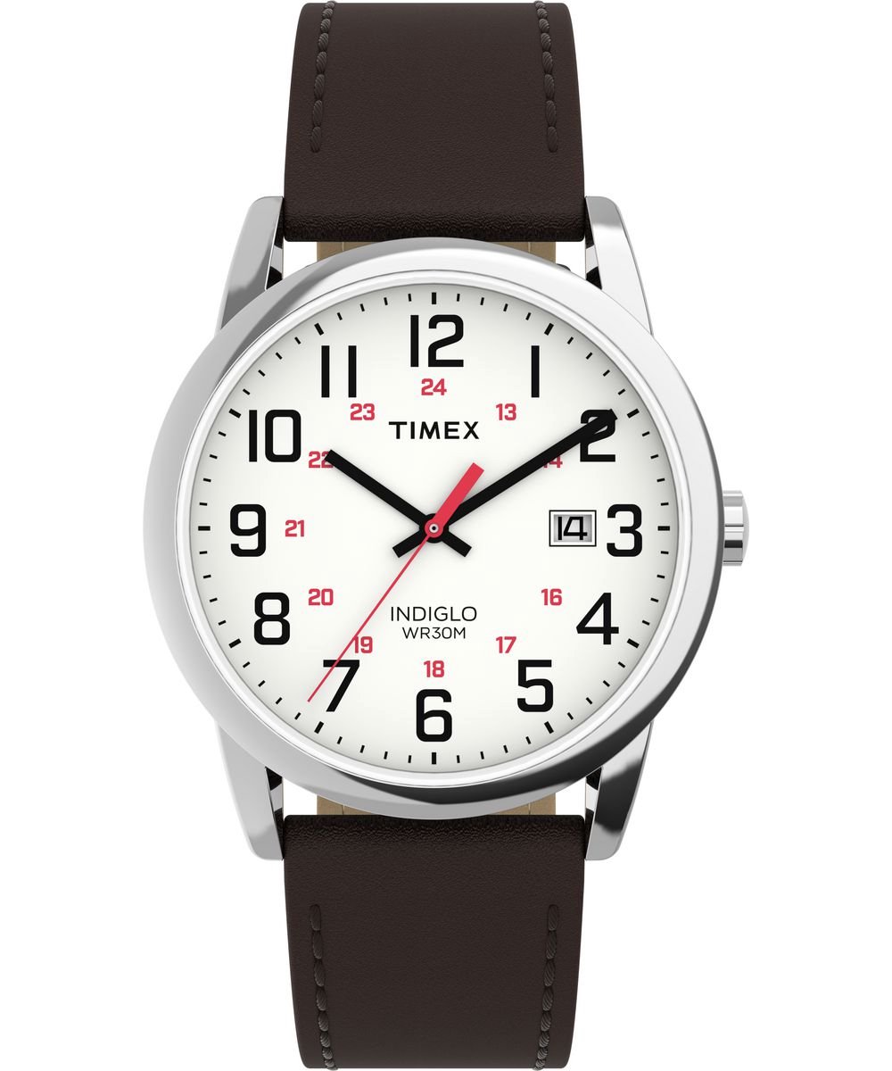 Timex Easy Reader Classic TW2Y12600 Horloge - Leer - Bruin - Ø 38 mm