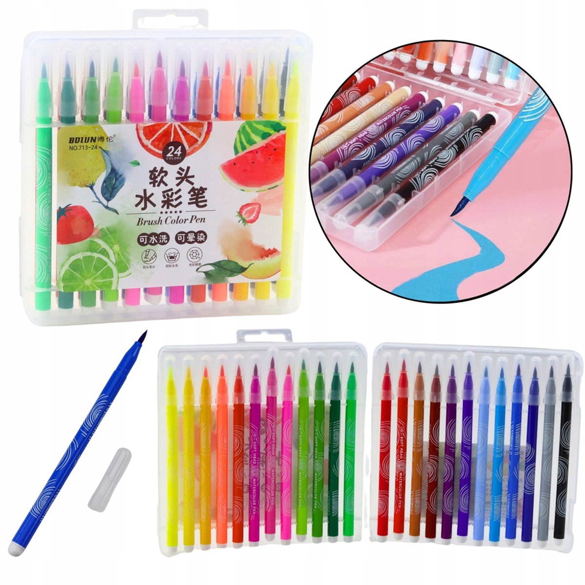 Aquamarkers Set met Organizer - 24 Levendige Kleuren