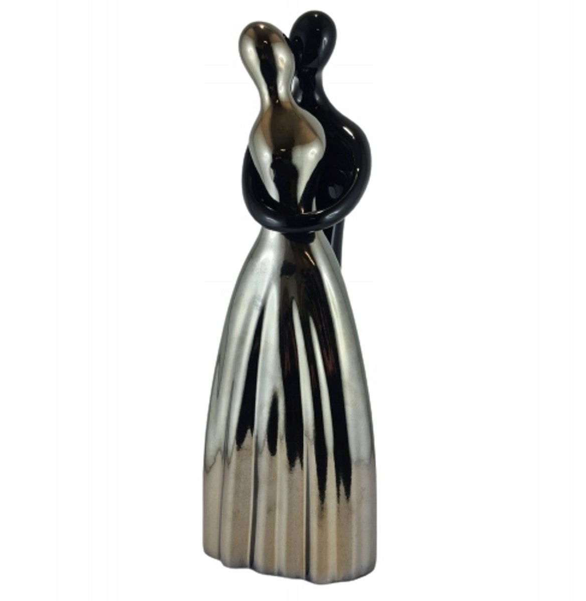 Ewax Keramische Figuur Liefdespaar Grijs/Zwart 37cm