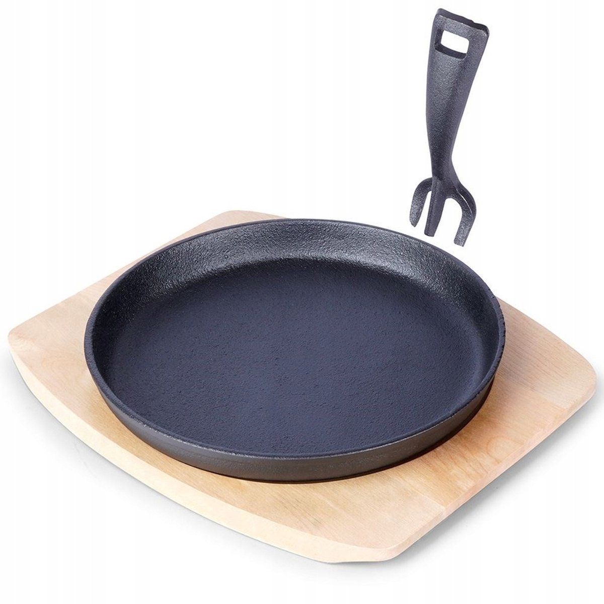 Gietijzeren Serveerpan met Houten Plank - 22 cm