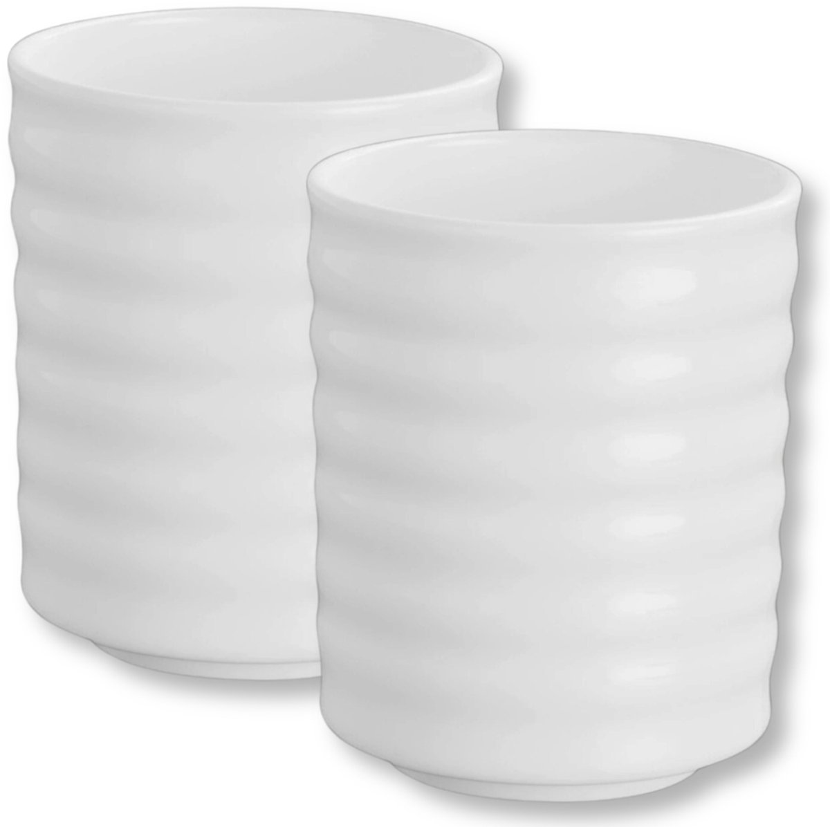 Wilmax Porselein Mokken Japans Stijl Wit 200ml - Set van 2