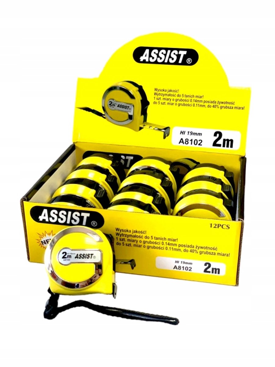 ASSIST Rolmaat 2m - Set van 12 stuks - Duurzaam en Betrouwbaar