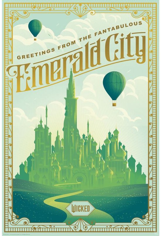 Wicked Emerald City Unisex Poster - meerkleurig - Standard