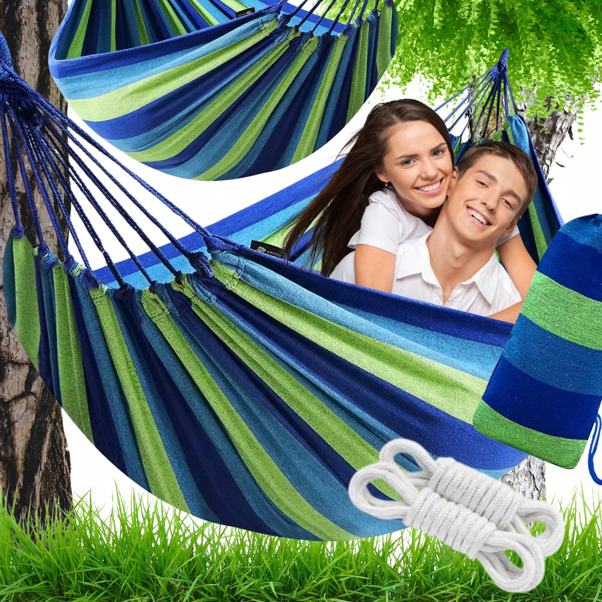 Dubbele Hangmat XXL - Sterk & Comfortabel - Inclusief Draagtas