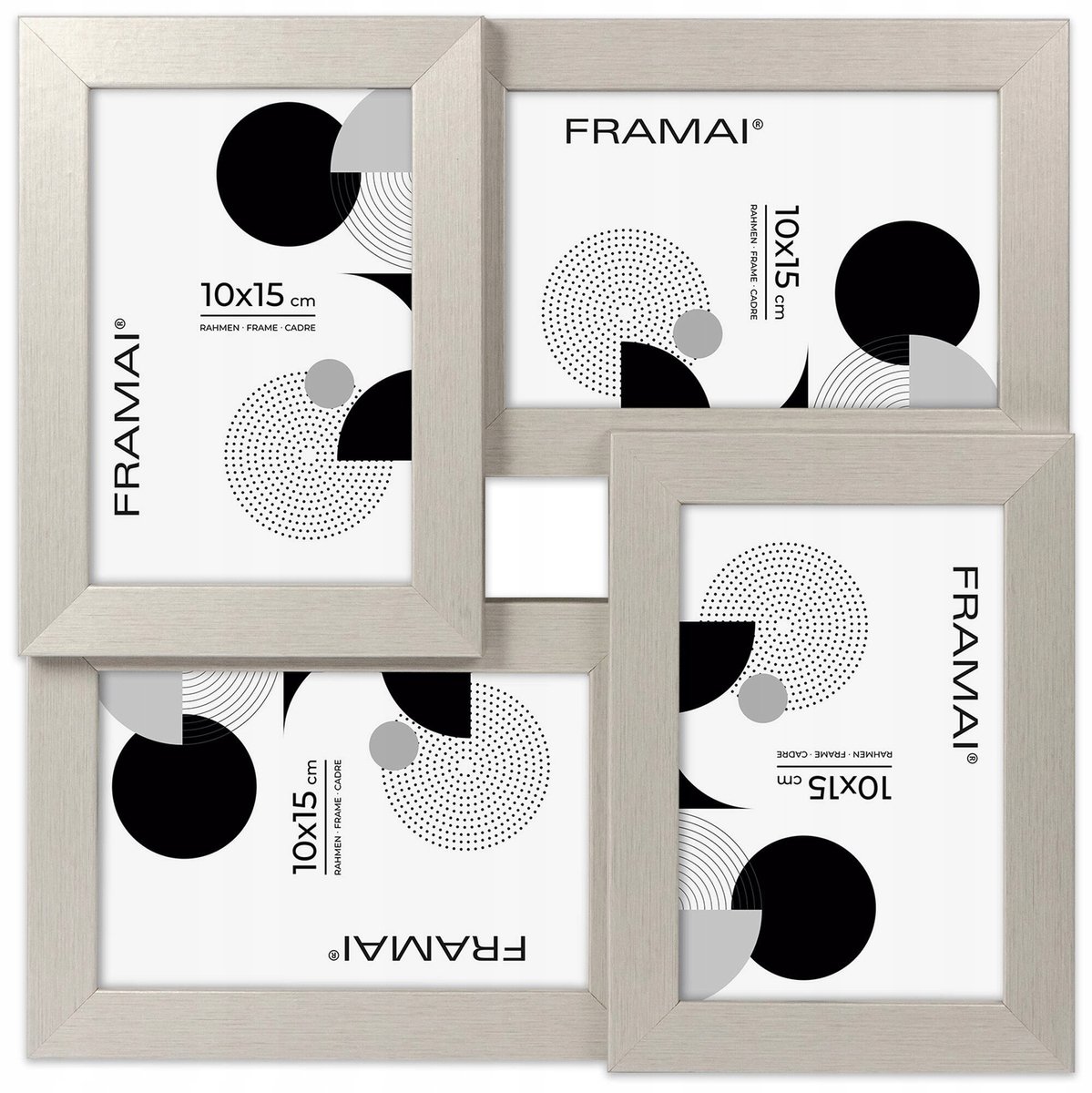 Elegante Multiframe HEN 2 Zilver voor 4 Foto's 10x15 cm