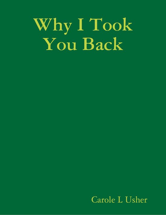 Why I Took You Back - cover