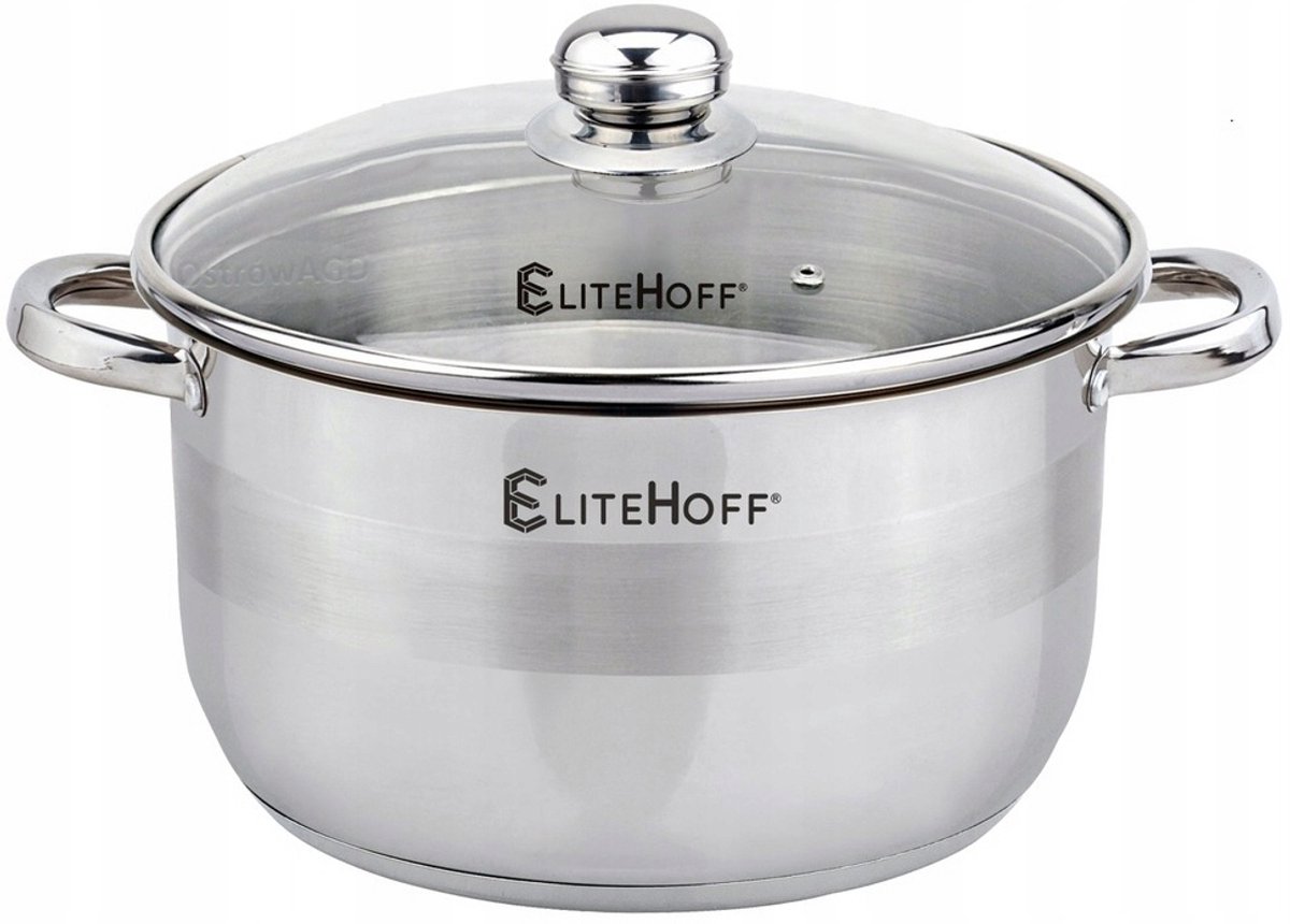 Grote RVS Pan met Deksel 36CM 21,8L - Elitehoff