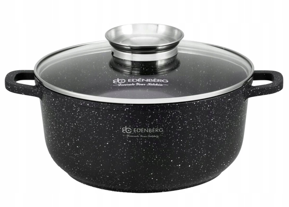Marmere Kookpan 5.6L met Glazen Deksel - 26cm - Geschikt voor Inductie