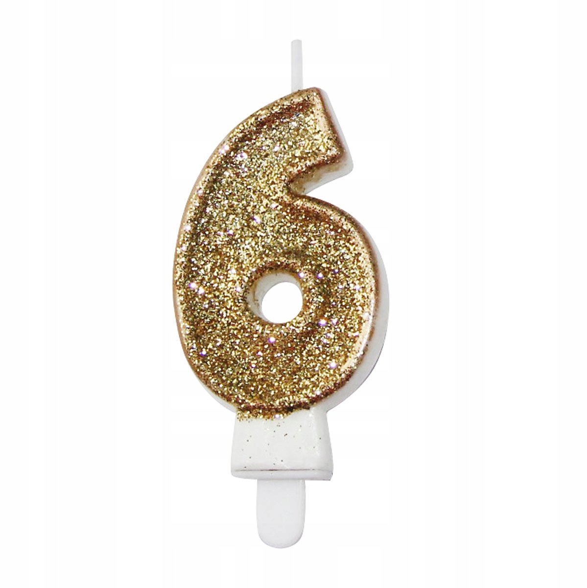 Premium Goden Kaars Cijfer 6 - 7,3cm