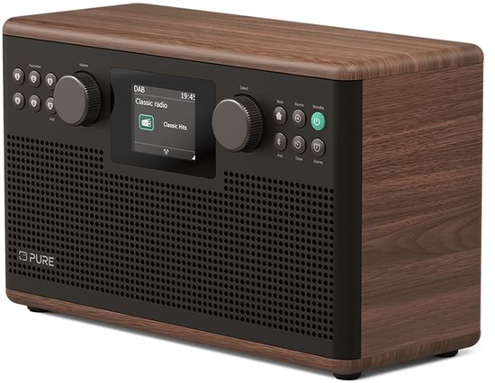 Pure Classic H6 - La charmante radio stéréo numérique, couleur marron café/noyer