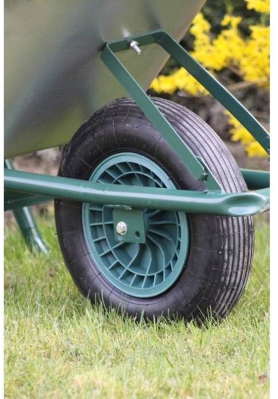 Kruiwagenwiel 4.80 / 4.00-8 - Luchtband - Compleet - Groen van Tectake — afbeelding 3