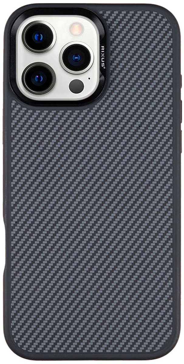 Rixus Mag Carbon With MagSafe For Apple iPhone 16 Pro Max Titanium Black