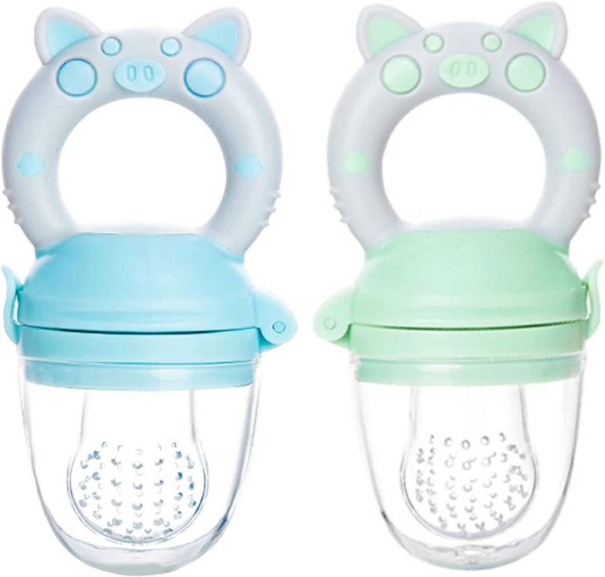 Image of 2 Stks Baby Fruit Voedsel Feeder Fopspeen, Baby Vers Fruit Voedsel Feeder Fopspeen, Baby Tandjes Fopspeen Zachte Siliconen Baby Voedsel Feeder voor Thuisgebruik