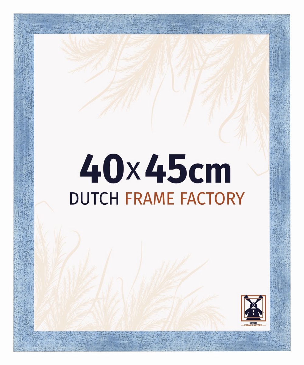 Dutch Frame Factory Fotolijst 40x45 cm - MDF - Helder Blauw Geveegd - Praag