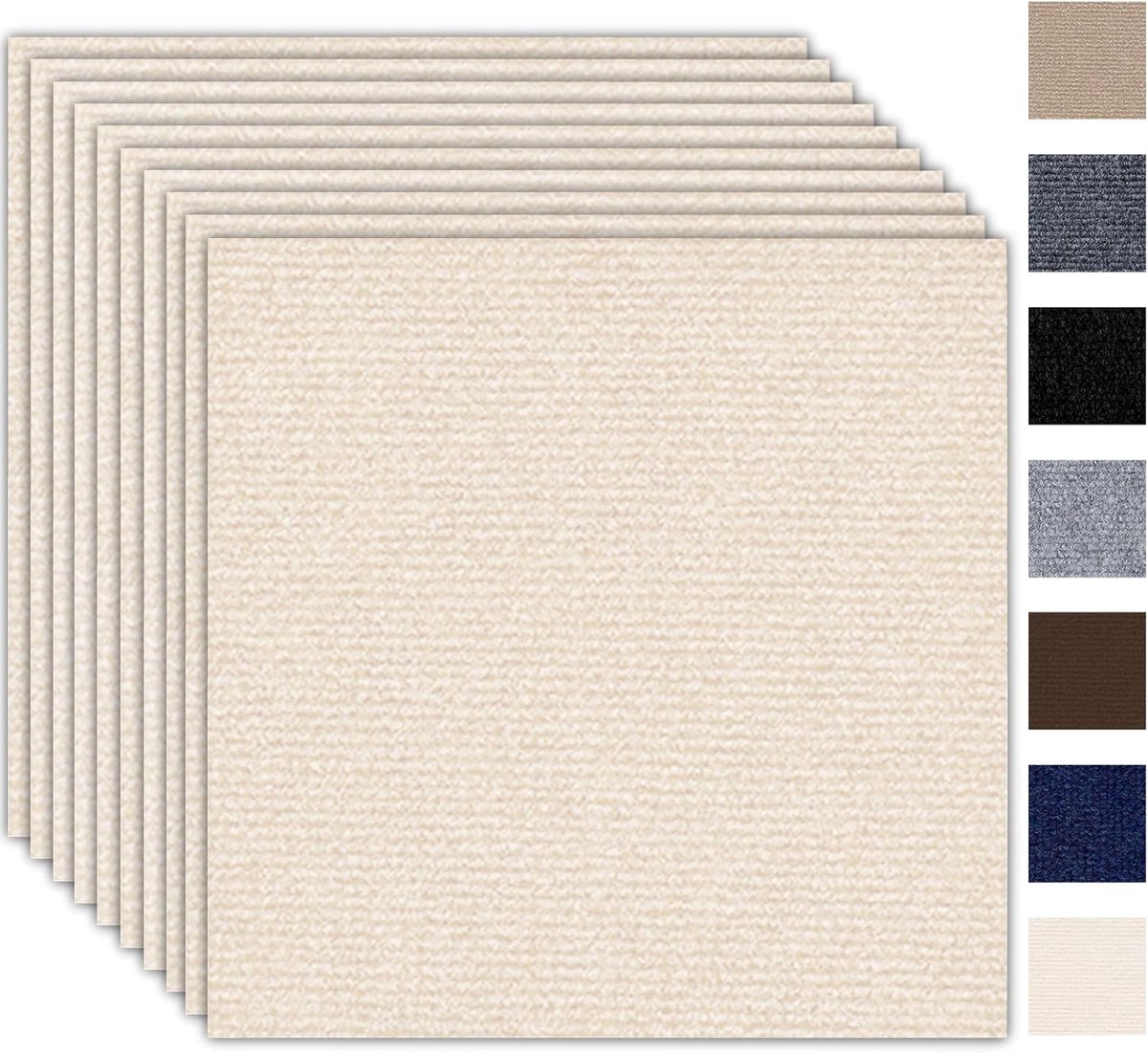 Zelfklevende Tapijttegels 50 x 50 cm - Set van 10 - Duurzaam Tapijt voor Woning en Kantoor