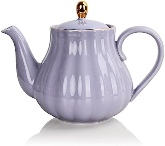 SWEEJAR Porseleinen Theepot met Infuser en Deksel, 30oz Theeware met Roestvrij Staal Filter voor Thee, Melk, Koffie, Kantoor, Thuis, Wit