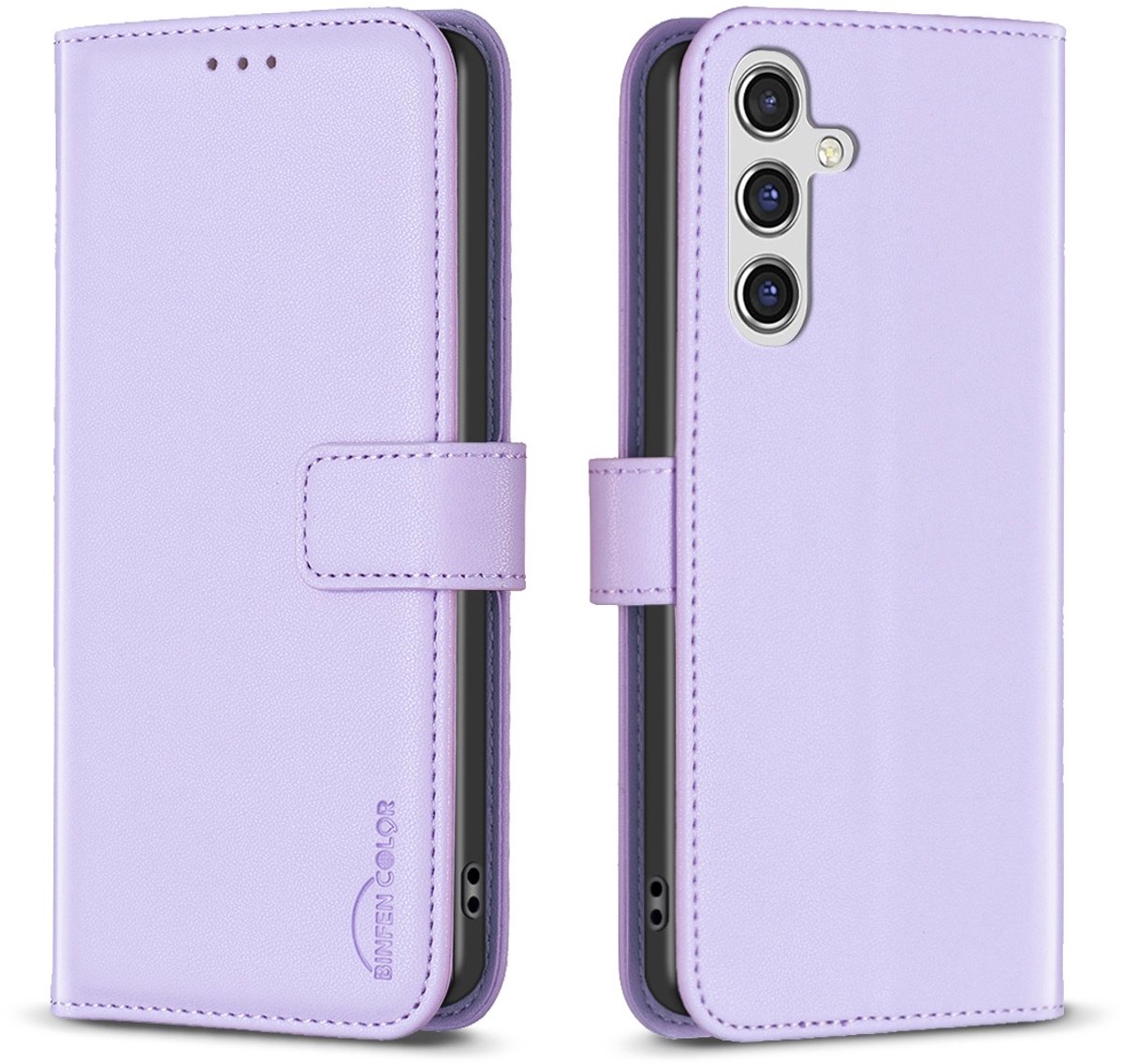BINFEN Hoesje - Geschikt voor Samsung Galaxy S25 FE Hoesje - BINFEN Book Case - Lavendel