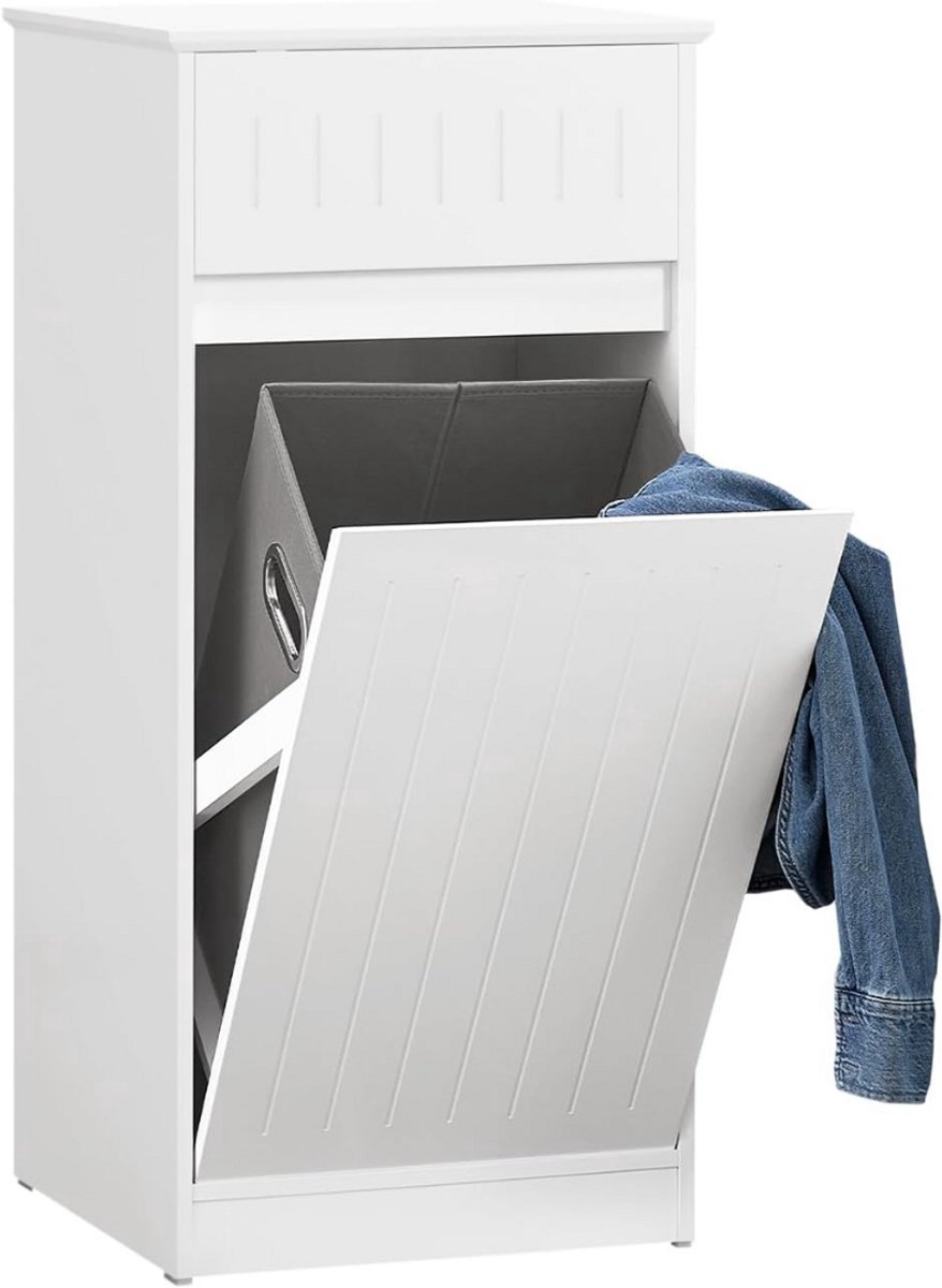 Thuys – Kolomkas Staand – Opbergkasten – Met Deuren – Hoge Kast – 39cm x 40cm x 86cm – Wit