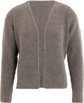 Knit Factory - Lenny Gebreid Vest - Gebreide dames cardigan - Kort vest op heuphoogte - Bruin damesvest gemaakt uit 30% wol en 70% acryl - Marron - 40/42