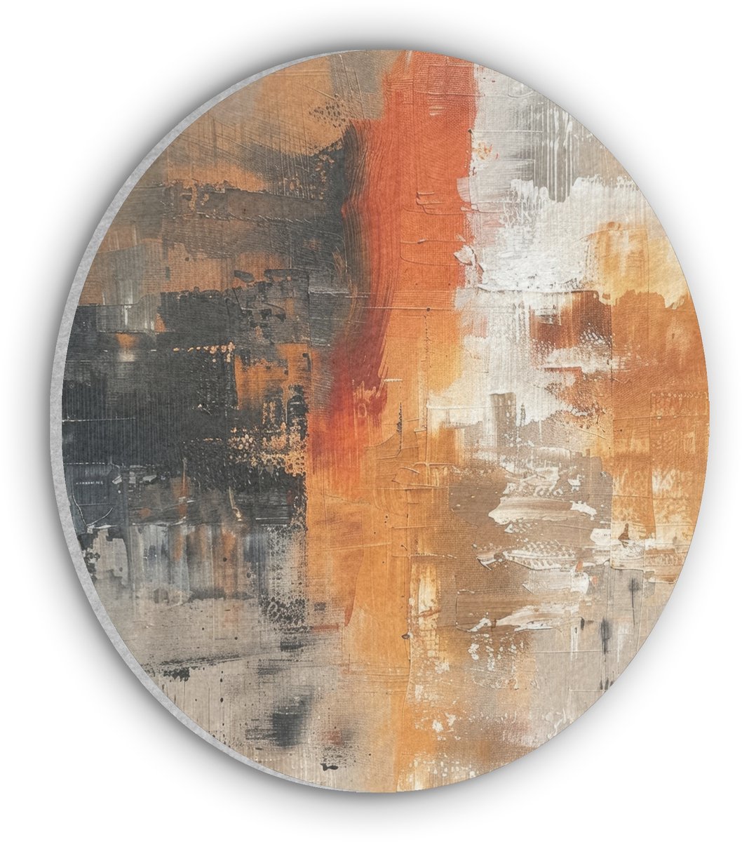 Akoestisch wandpaneel rond 80x80 cm - Vilt schilderij Verf - Patroon - Modern - Kunst - Ro