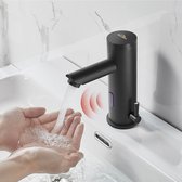 Automatische Bewegingssensor Touchless Verticale Gootsteenkraan Werkt Op Batterijen Met Infraroodsensor Voor Badkamer Keuken Zwart