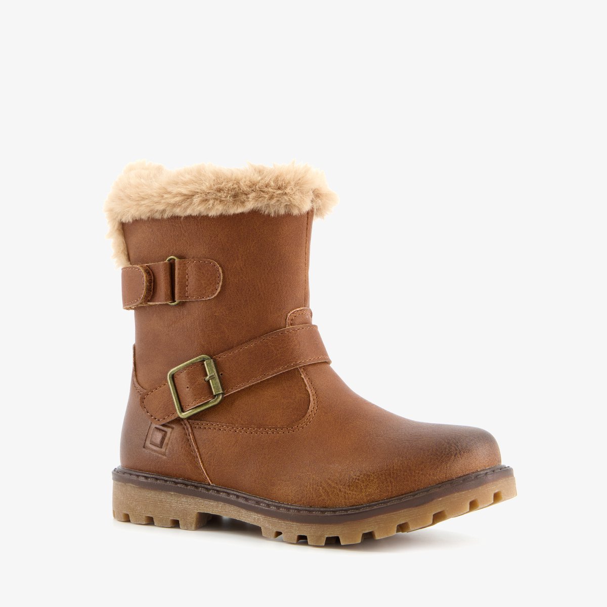 BLUE BOX gevoerde meisjes biker boots cognac