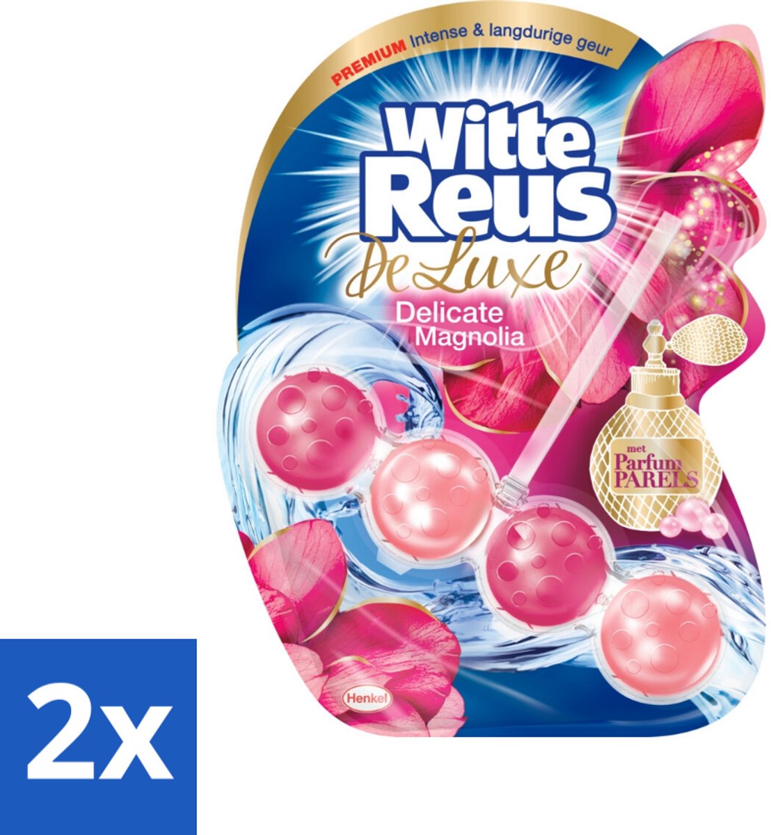 2 x Witte Reus - DeLuxe Toiletblok - Delicate Magnolia - 1 Toiletblok - Toiletblok - Geur - Reiniging - Magnolia - Luxe
