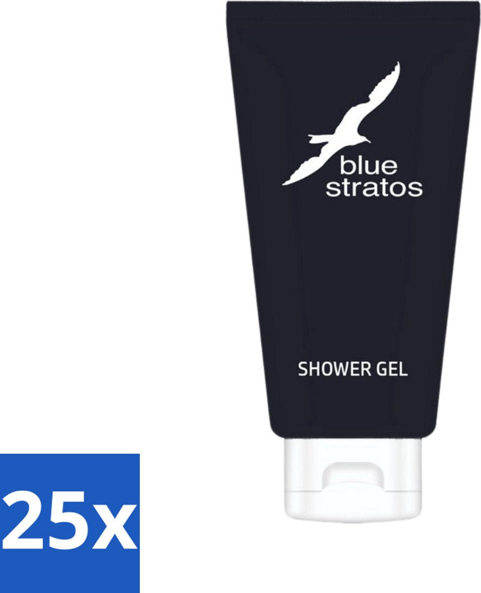25 x Blue Stratos - Douchegel - Verfrissende Geur - 200 ml - Douchegel - Douchegel Man - Douchegel Fris - Douchegel Klassiek - Douchegel Voor Mannen