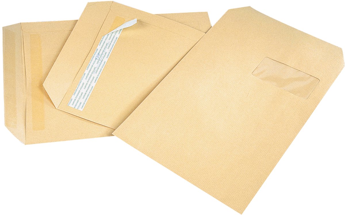 GPV verzendtassen, bruin, met venster, 250 stuks