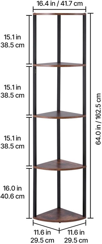 Modon Rek Hoekrek met 5 Niveaus, Modern Rek met Ledverlichting, Opslag- En ...