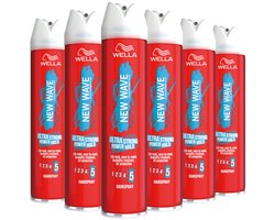 Wella New Wave Ultra strong hairspray - haarspray - 6 x 250 ml