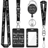 Nek en Pols Keycords met Uittrekbare Sleutelhanger & Badgehouder - Afneembare Lanyard - Trekkoord Badge Pashouder - Clip Keykoord - Intrekbare Houder voor Kaart/Sleutels - Universeel Telefoon, GSM Koord - Sleutelkoord/Nekkoord - Telefoonkoord Ketting