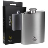 iBasingo 200 ml titanium heupfles 15 ml sake beker met trechter outdoor camping platte drank fles alcohol whisky wijn vlag mok slijtvaste wijnpot (200 ml fles Ti3061D