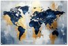 Wereldkaart - Abstract, Blauw