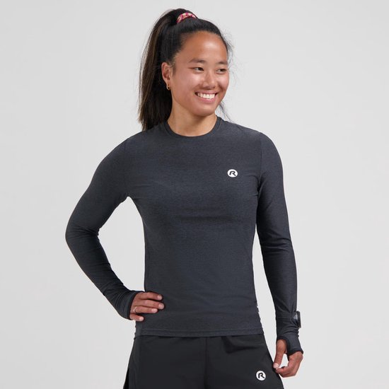 Rogelli Essential Dames Hardloopshirt Lange Mouwen - Sportshirt - Zwart