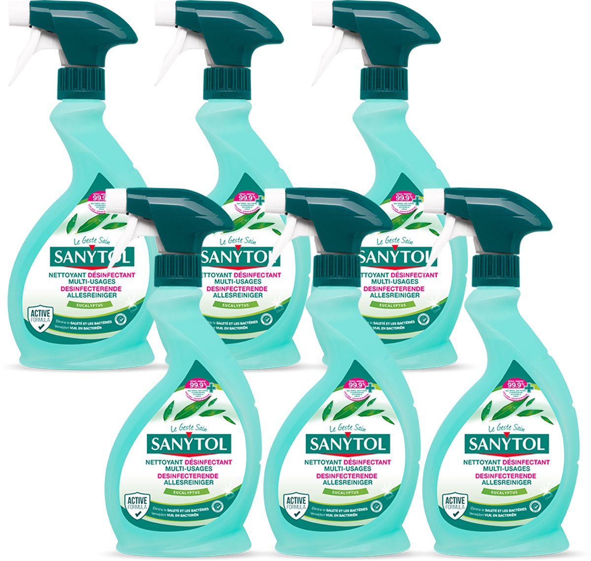 Sanytol Desinfecterende Allesreiniger Spray 500 ml – Multi-Oppervlakte Reiniger – verwijdert 99,9% van bacteriën en virussen – 6 stuks