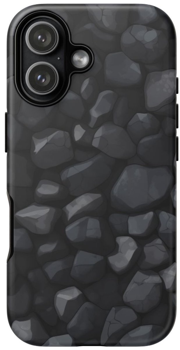 Donkergrijs Steentextuurpatroon – Telefoonhoesje Geschikt voor iPhone 17