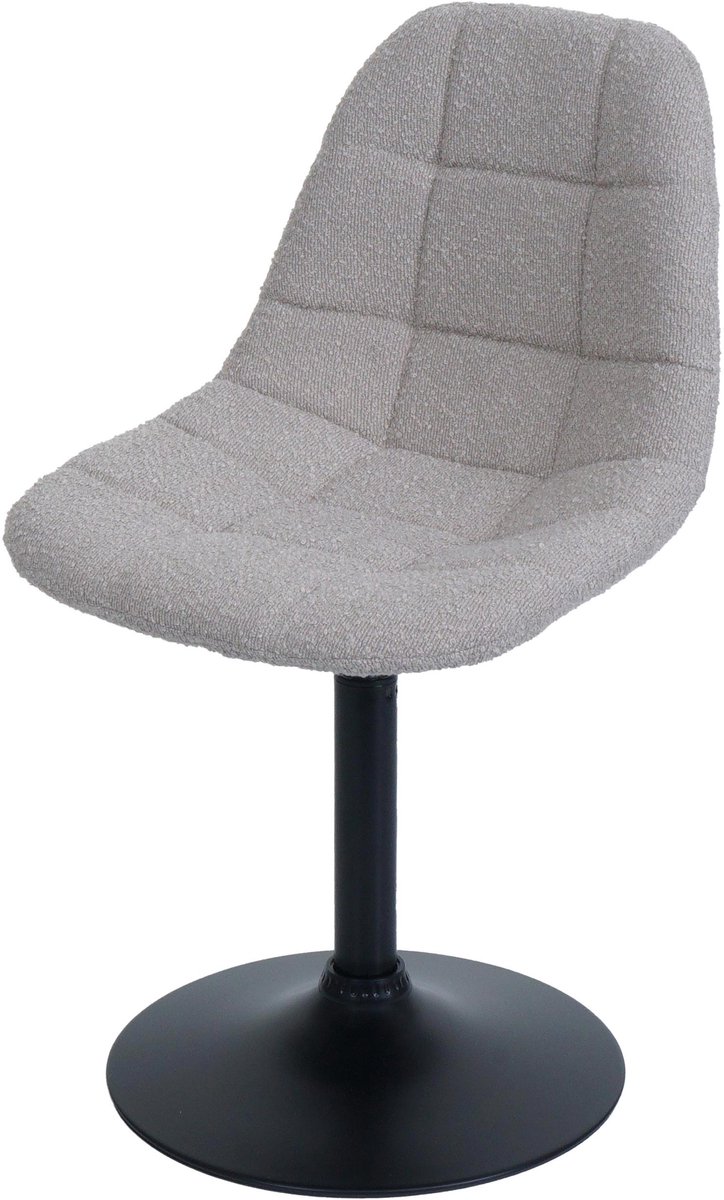 MCW Eetkamerstoel MCW-A60, keukenstoel, draaistoel, staal, MVG-stof/textiel bouclé (450 g/m²) ~ taupe