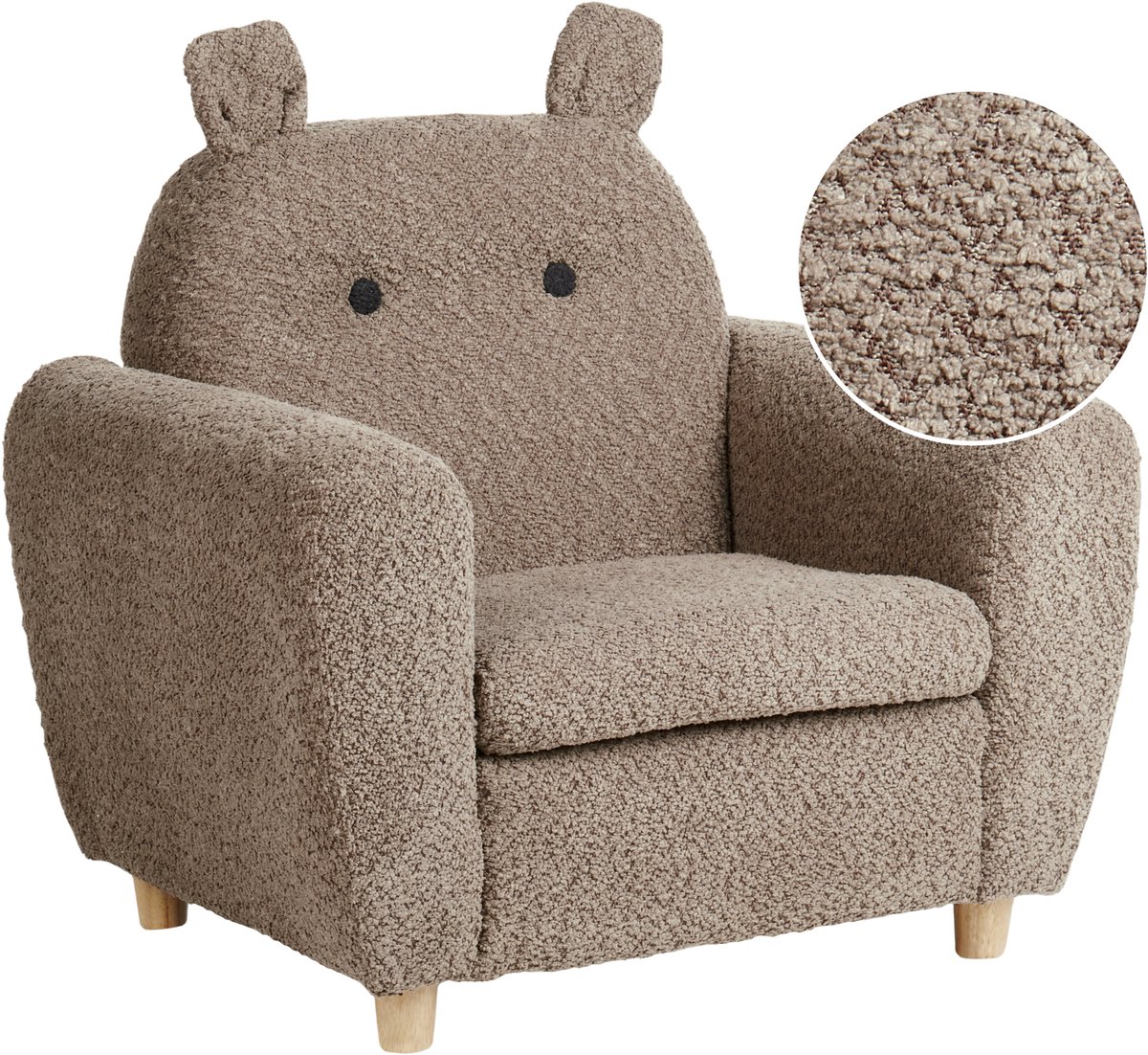 MARIBO - Kinderfauteuil - Bruin - Bouclé