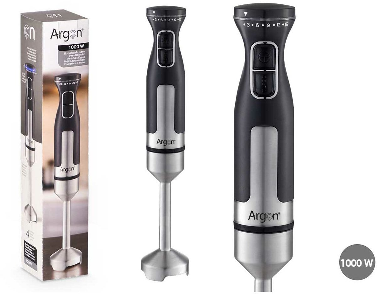 Argon Staafmixer RVS / Zwart - 1000 W